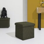 Σκαμπό-Μπαούλο Atom Home Deco Factory - 38X38X38Cm - Πράσινο