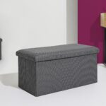 Σκαμπό-Μπαούλο Atom Home Deco Factory - 76X38X38Cm - Γκρι