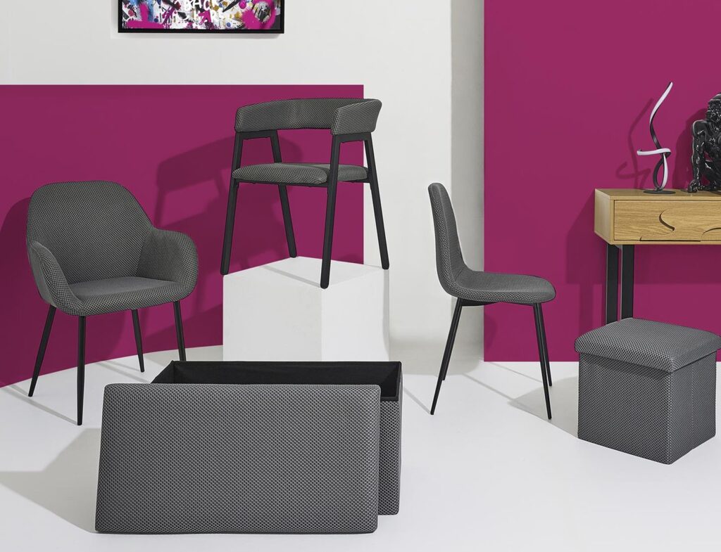 Σκαμπό-Μπαούλο Atom Home Deco Factory - 76X38X38Cm - Γκρι