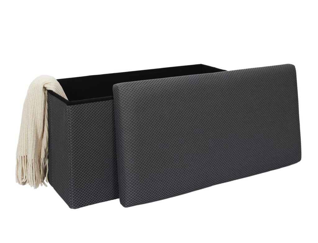 Σκαμπό-Μπαούλο Atom Home Deco Factory - 76X38X38Cm - Γκρι