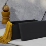 Σκαμπό-Μπαούλο Atom Home Deco Factory - 76X38X38Cm - Γκρι