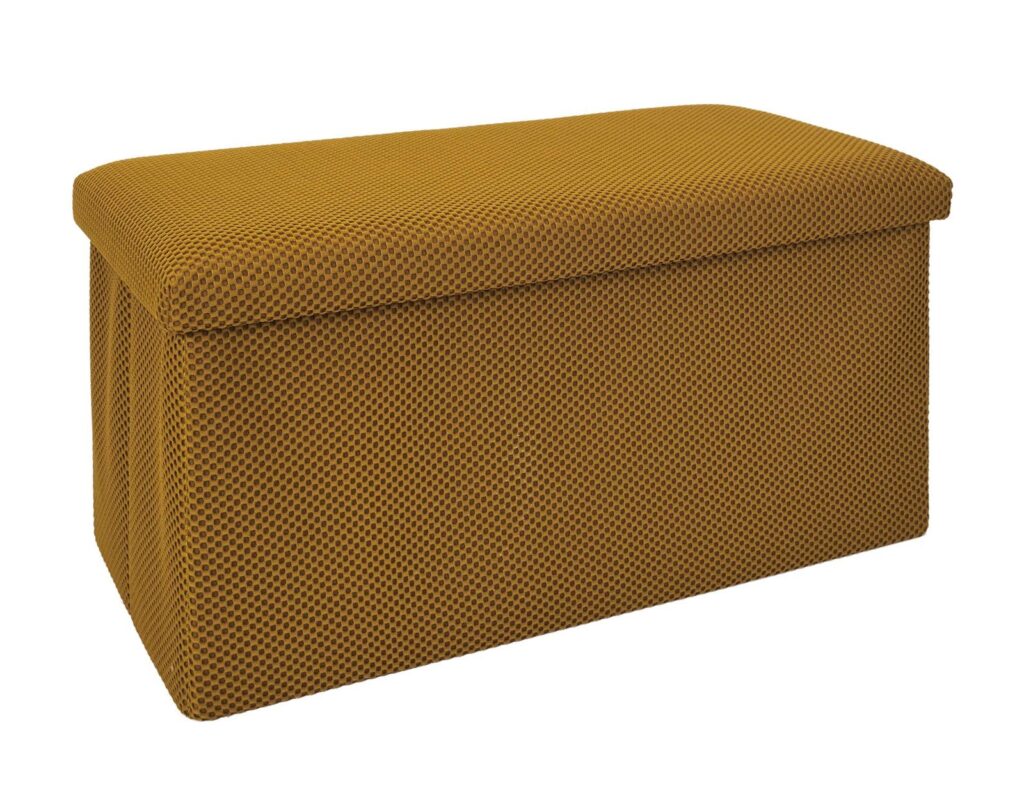 Σκαμπό-Μπαούλο Atom Home Deco Factory - 76X38X38Cm - Κίτρινο