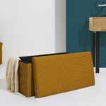 Σκαμπό-Μπαούλο Atom Home Deco Factory - 76X38X38Cm - Κίτρινο