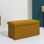 Σκαμπό-Μπαούλο Atom Home Deco Factory - 76X38X38Cm - Κίτρινο