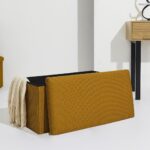 Σκαμπό-Μπαούλο Atom Home Deco Factory - 76X38X38Cm - Κίτρινο