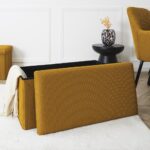 Σκαμπό-Μπαούλο Atom Home Deco Factory - 76X38X38Cm - Κίτρινο