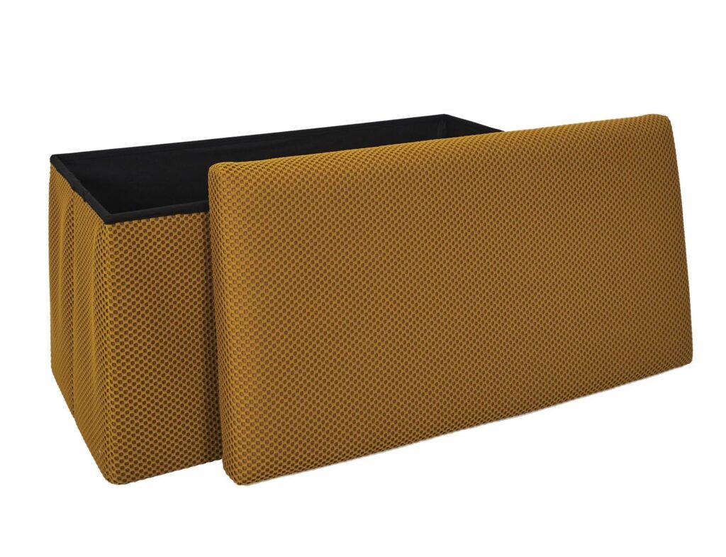 Σκαμπό-Μπαούλο Atom Home Deco Factory - 76X38X38Cm - Κίτρινο