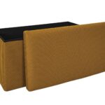 Σκαμπό-Μπαούλο Atom Home Deco Factory - 76X38X38Cm - Κίτρινο