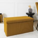 Σκαμπό-Μπαούλο Atom Home Deco Factory - 76X38X38Cm - Κίτρινο