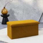 Σκαμπό-Μπαούλο Atom Home Deco Factory - 76X38X38Cm - Κίτρινο