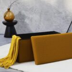 Σκαμπό-Μπαούλο Atom Home Deco Factory - 76X38X38Cm - Κίτρινο