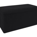 Σκαμπό-Μπαούλο Atom Home Deco Factory - 76X38X38Cm - Μαύρο
