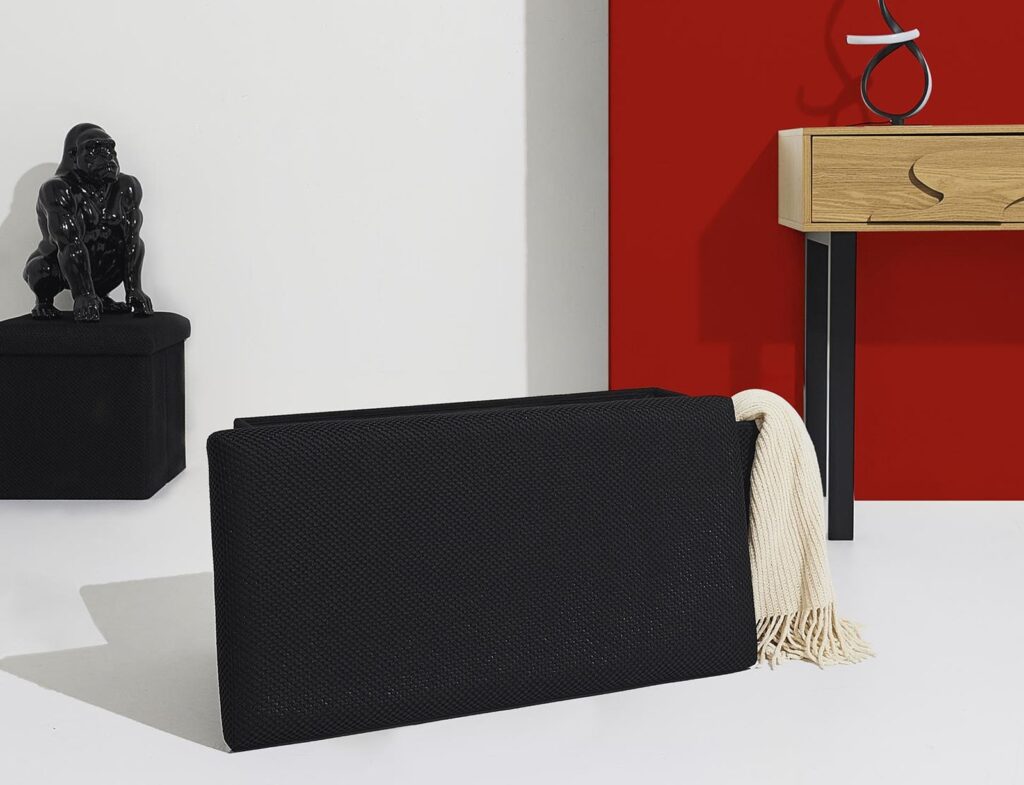 Σκαμπό-Μπαούλο Atom Home Deco Factory - 76X38X38Cm - Μαύρο