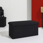 Σκαμπό-Μπαούλο Atom Home Deco Factory - 76X38X38Cm - Μαύρο
