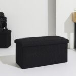 Σκαμπό-Μπαούλο Atom Home Deco Factory - 76X38X38Cm - Μαύρο