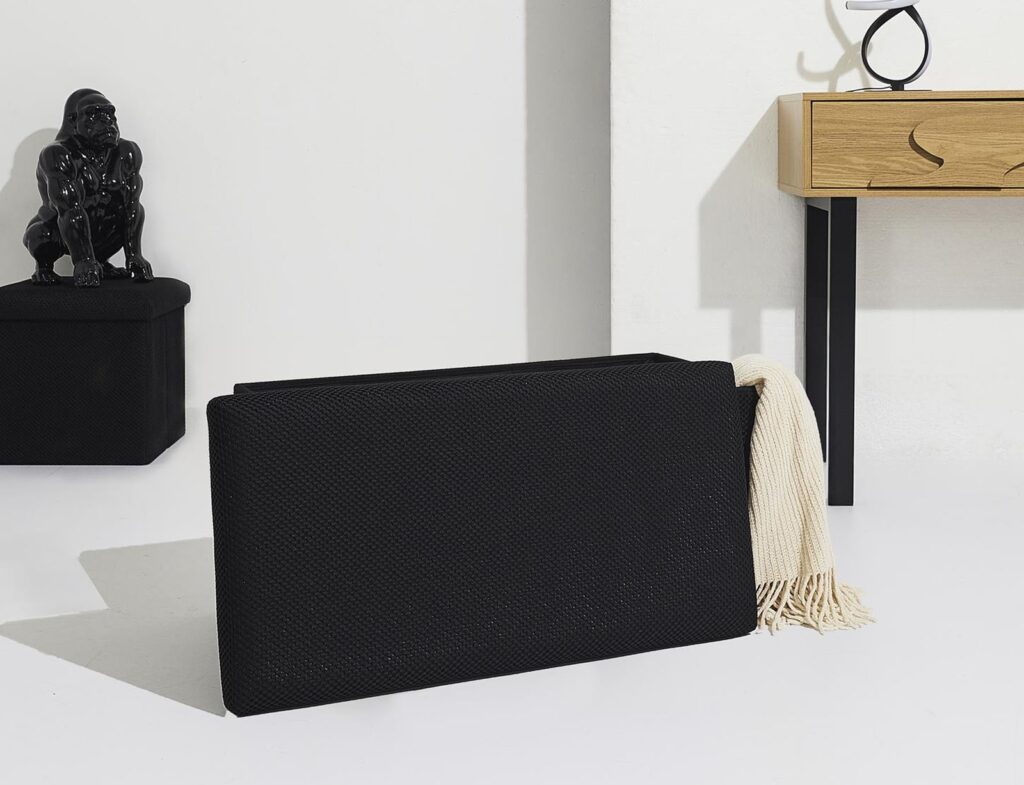 Σκαμπό-Μπαούλο Atom Home Deco Factory - 76X38X38Cm - Μαύρο