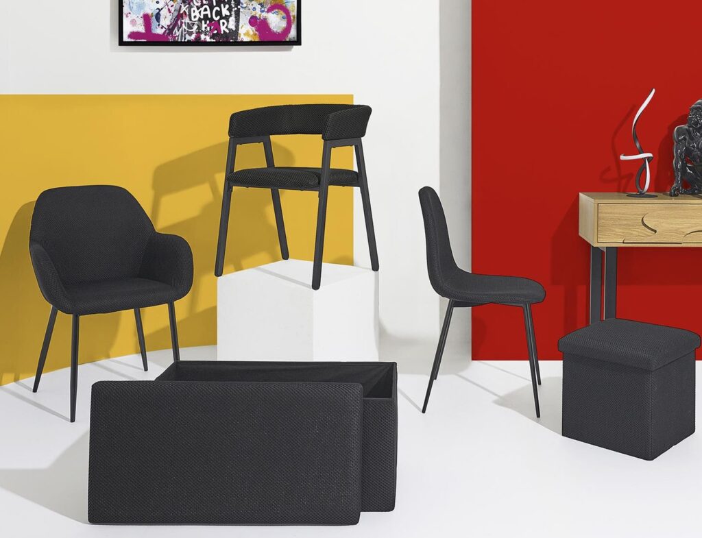 Σκαμπό-Μπαούλο Atom Home Deco Factory - 76X38X38Cm - Μαύρο