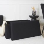 Σκαμπό-Μπαούλο Atom Home Deco Factory - 76X38X38Cm - Μαύρο