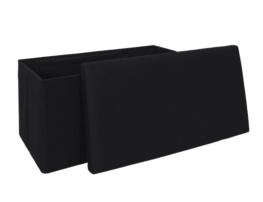 Σκαμπό-Μπαούλο Atom Home Deco Factory - 76X38X38Cm - Μαύρο
