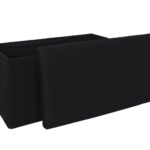 Σκαμπό-Μπαούλο Atom Home Deco Factory - 76X38X38Cm - Μαύρο