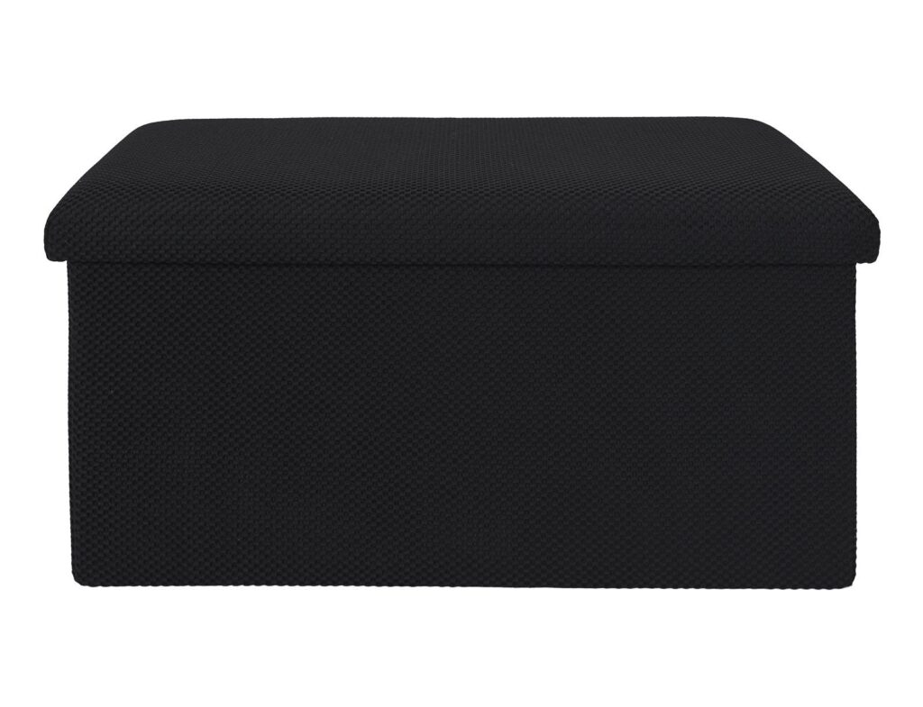 Σκαμπό-Μπαούλο Atom Home Deco Factory - 76X38X38Cm - Μαύρο