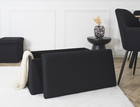 Σκαμπό-Μπαούλο Atom Home Deco Factory - 76X38X38Cm - Μαύρο