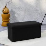 Σκαμπό-Μπαούλο Atom Home Deco Factory - 76X38X38Cm - Μαύρο
