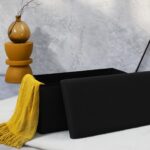 Σκαμπό-Μπαούλο Atom Home Deco Factory - 76X38X38Cm - Μαύρο