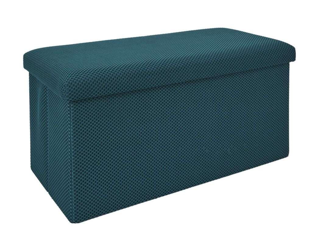 Σκαμπό-Μπαούλο Atom Home Deco Factory - 76X38X38Cm - Μπλε