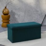 Σκαμπό-Μπαούλο Atom Home Deco Factory - 76X38X38Cm - Μπλε