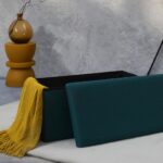 Σκαμπό-Μπαούλο Atom Home Deco Factory - 76X38X38Cm - Μπλε