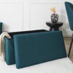 Σκαμπό-Μπαούλο Atom Home Deco Factory - 76X38X38Cm - Μπλε