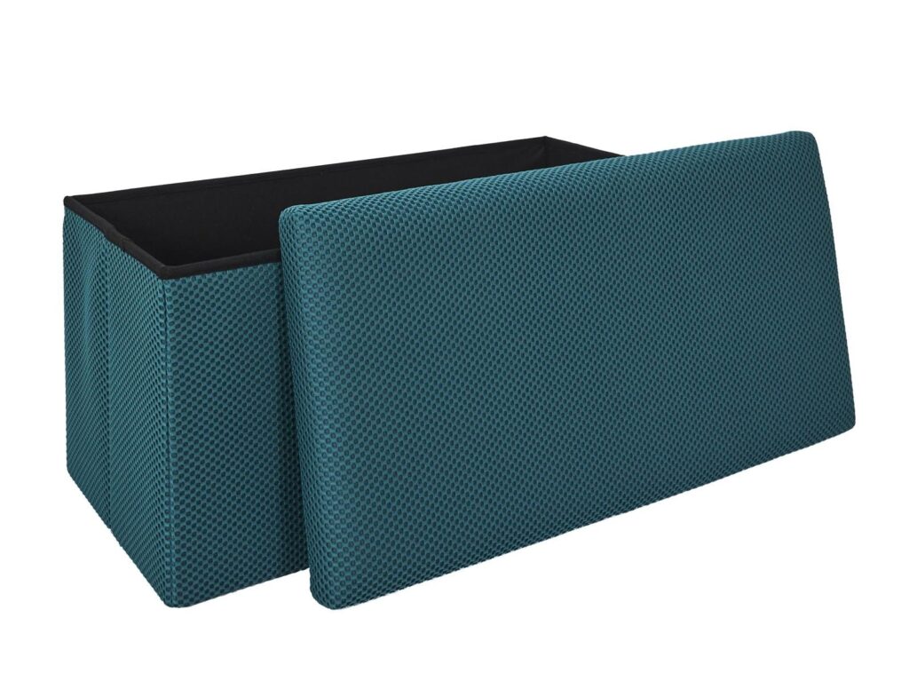 Σκαμπό-Μπαούλο Atom Home Deco Factory - 76X38X38Cm - Μπλε