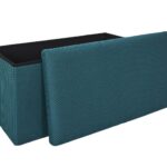 Σκαμπό-Μπαούλο Atom Home Deco Factory - 76X38X38Cm - Μπλε
