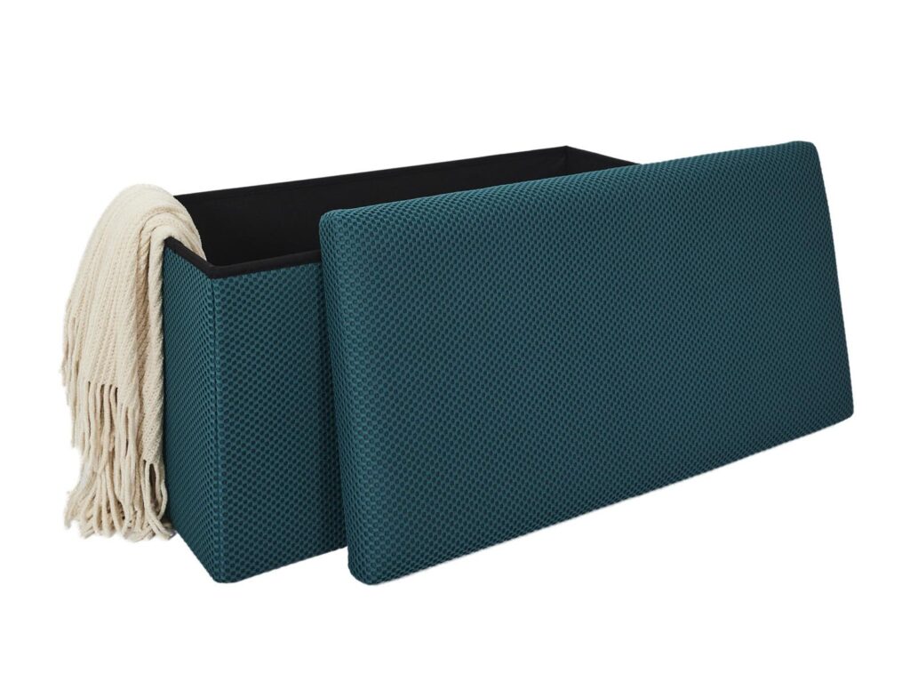 Σκαμπό-Μπαούλο Atom Home Deco Factory - 76X38X38Cm - Μπλε