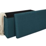 Σκαμπό-Μπαούλο Atom Home Deco Factory - 76X38X38Cm - Μπλε