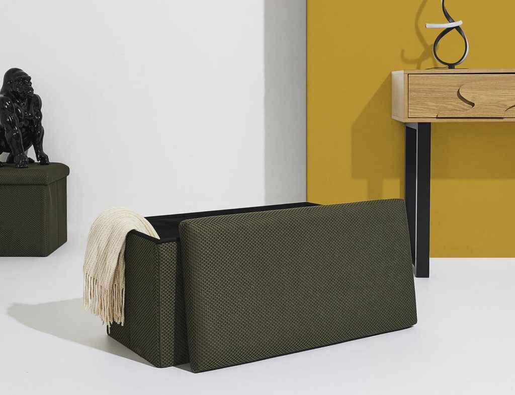 Σκαμπό-Μπαούλο Atom Home Deco Factory - 76X38X38Cm - Πράσινο