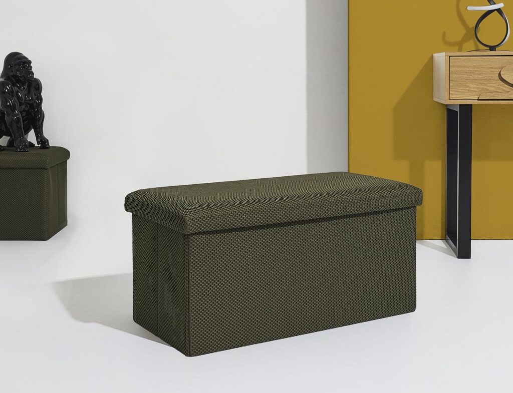 Σκαμπό-Μπαούλο Atom Home Deco Factory - 76X38X38Cm - Πράσινο