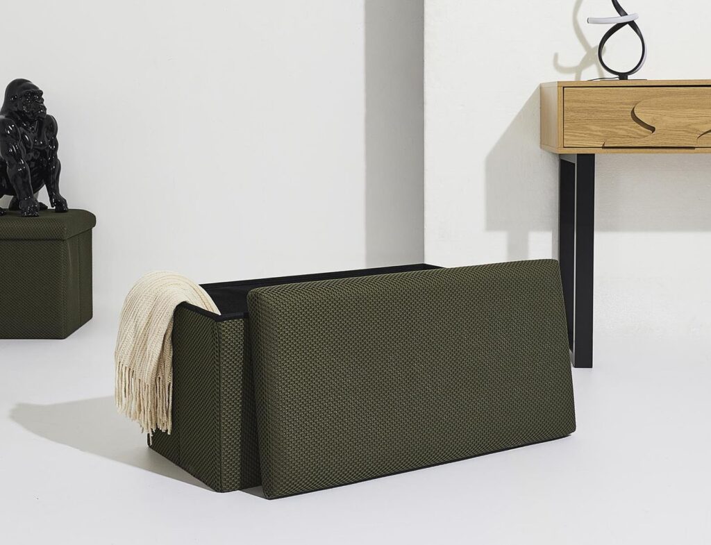 Σκαμπό-Μπαούλο Atom Home Deco Factory - 76X38X38Cm - Πράσινο