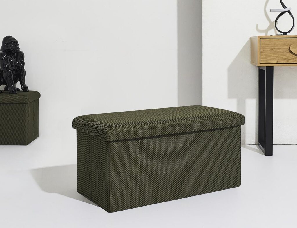 Σκαμπό-Μπαούλο Atom Home Deco Factory - 76X38X38Cm - Πράσινο