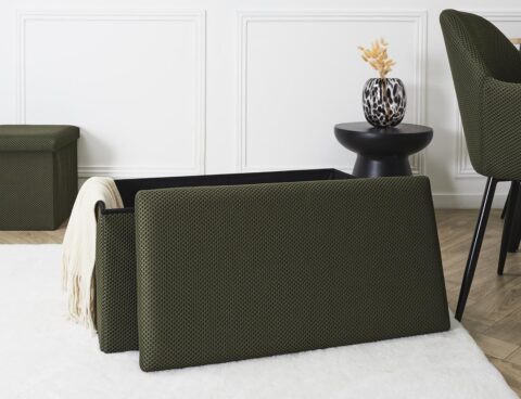 Σκαμπό-Μπαούλο Atom Home Deco Factory - 76X38X38Cm - Πράσινο