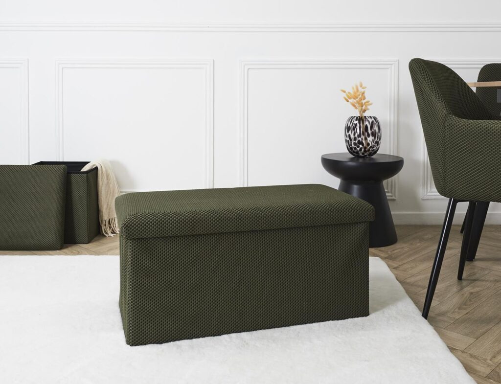 Σκαμπό-Μπαούλο Atom Home Deco Factory - 76X38X38Cm - Πράσινο