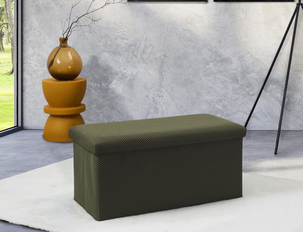 Σκαμπό-Μπαούλο Atom Home Deco Factory - 76X38X38Cm - Πράσινο
