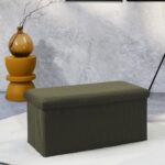 Σκαμπό-Μπαούλο Atom Home Deco Factory - 76X38X38Cm - Πράσινο