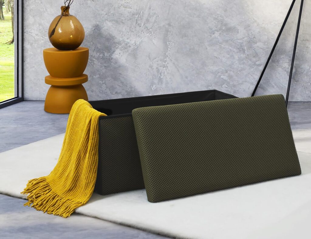 Σκαμπό-Μπαούλο Atom Home Deco Factory - 76X38X38Cm - Πράσινο