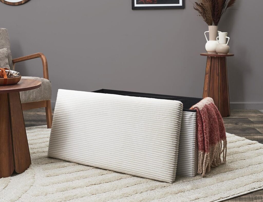 Σκαμπό-Μπαούλο Scott Home Deco Factory - 76X38X38Cm - Μπεζ
