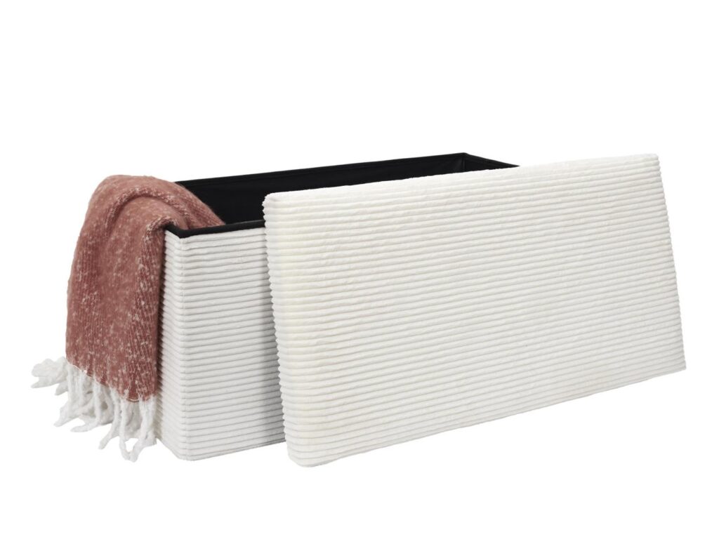 Σκαμπό-Μπαούλο Scott Home Deco Factory - 76X38X38Cm - Μπεζ