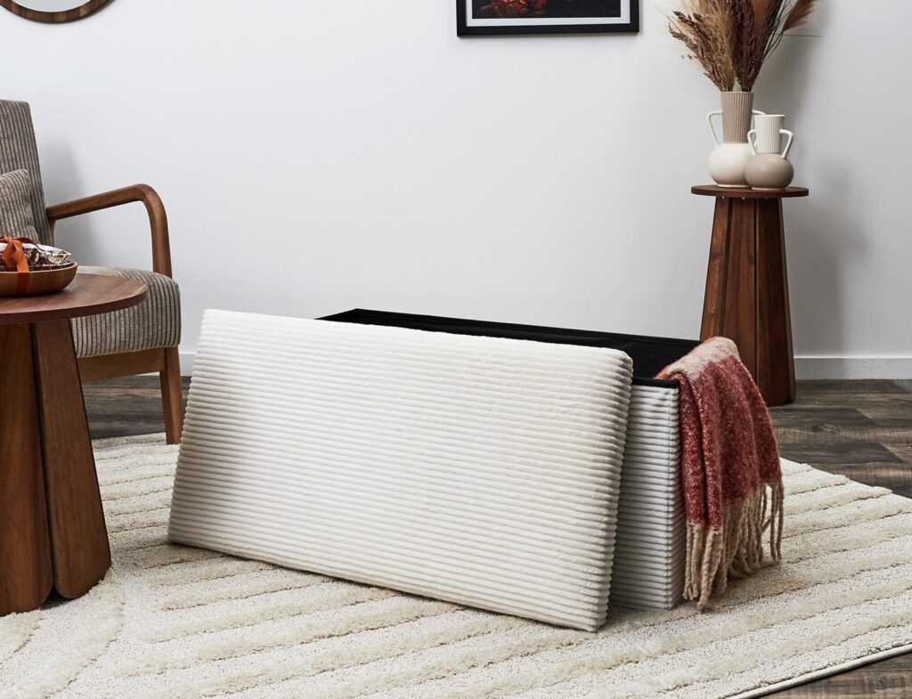 Σκαμπό-Μπαούλο Scott Home Deco Factory - 76X38X38Cm - Μπεζ