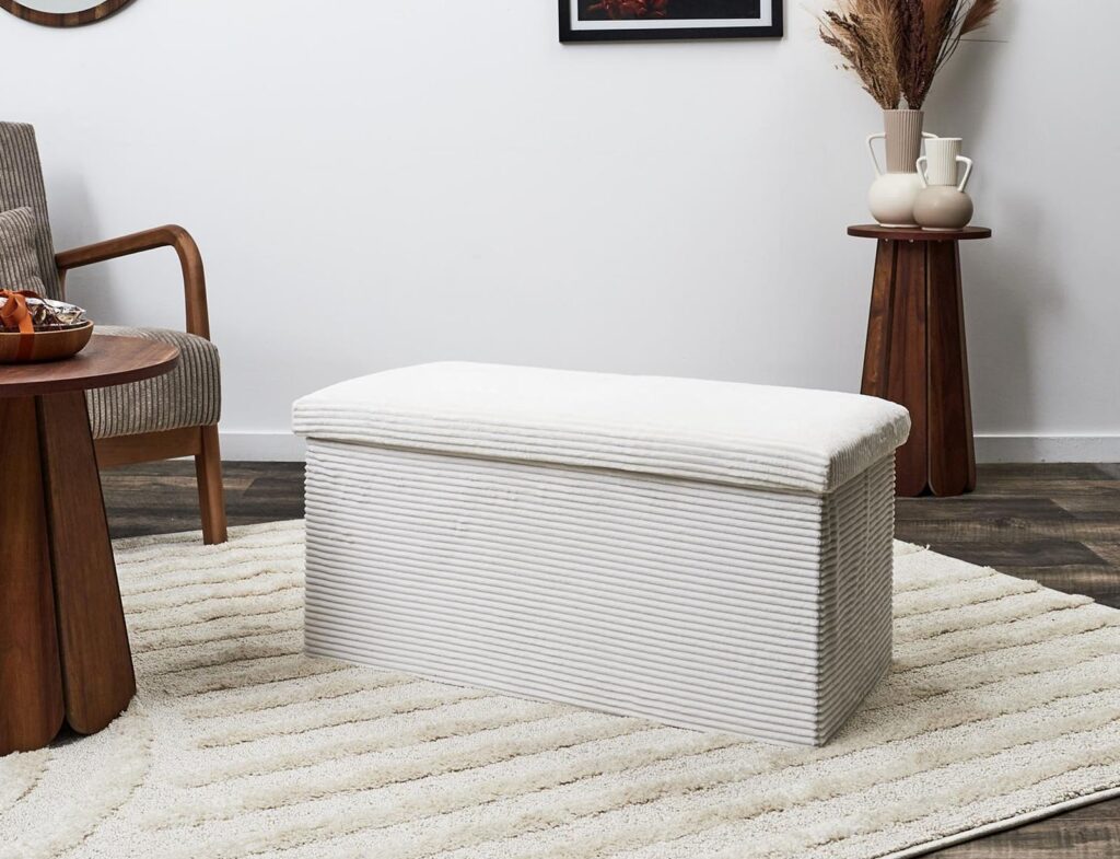 Σκαμπό-Μπαούλο Scott Home Deco Factory - 76X38X38Cm - Μπεζ
