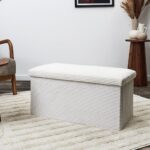 Σκαμπό-Μπαούλο Scott Home Deco Factory - 76X38X38Cm - Μπεζ